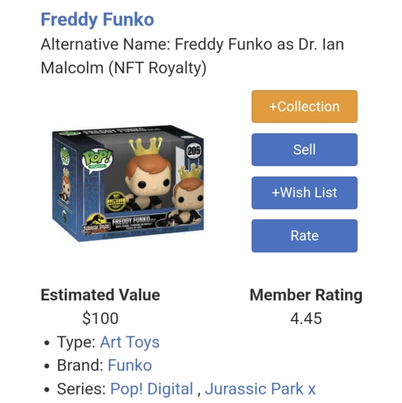 Funko Pop NFT Exclusive Jurassic Park Freddy Funko as Dr Ian Malcolm - Picture 7 of 7